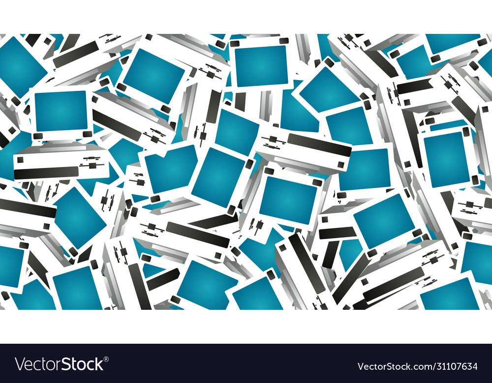 Seamless pattern retro old hipster computers
