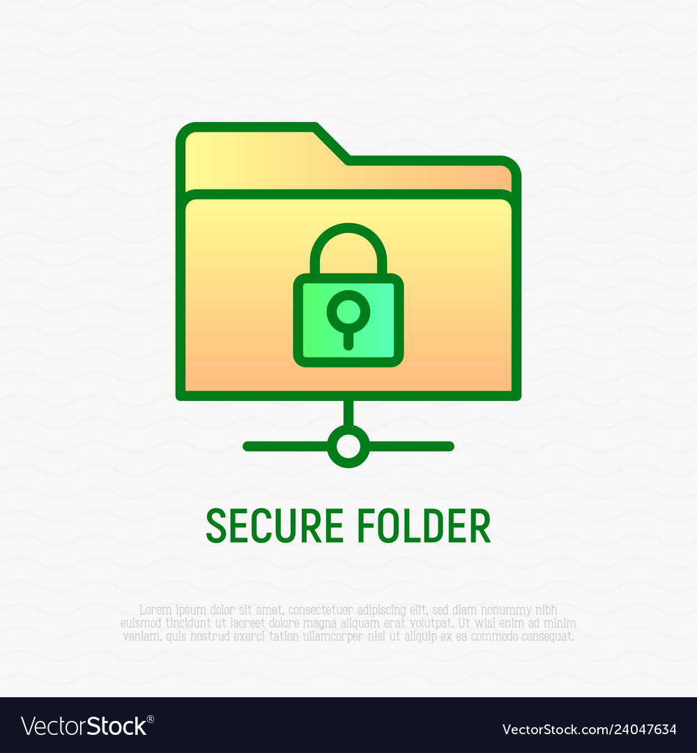 Secure folder thin line icon