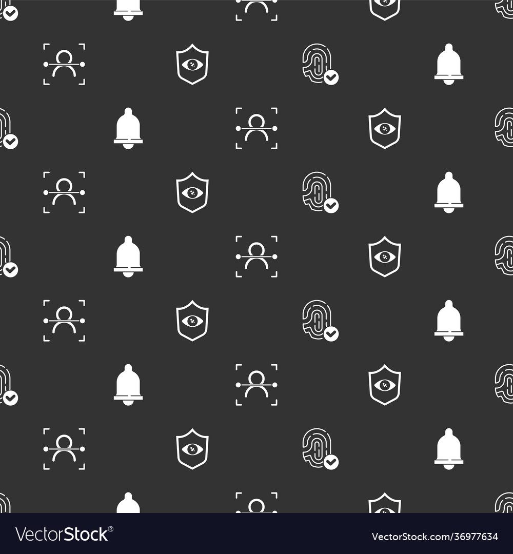 Set fingerprint motion sensor face recognition vector image Set fingerprint motion sensor face recognition