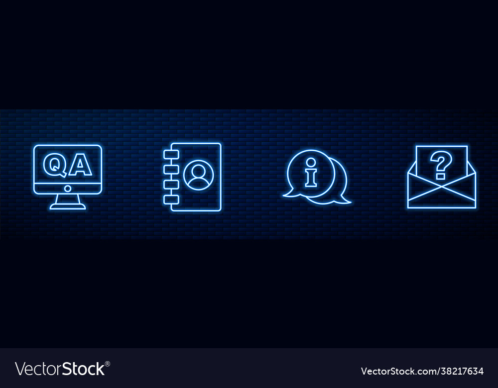 Set line information question and answer address vector image Set line information question and answer address