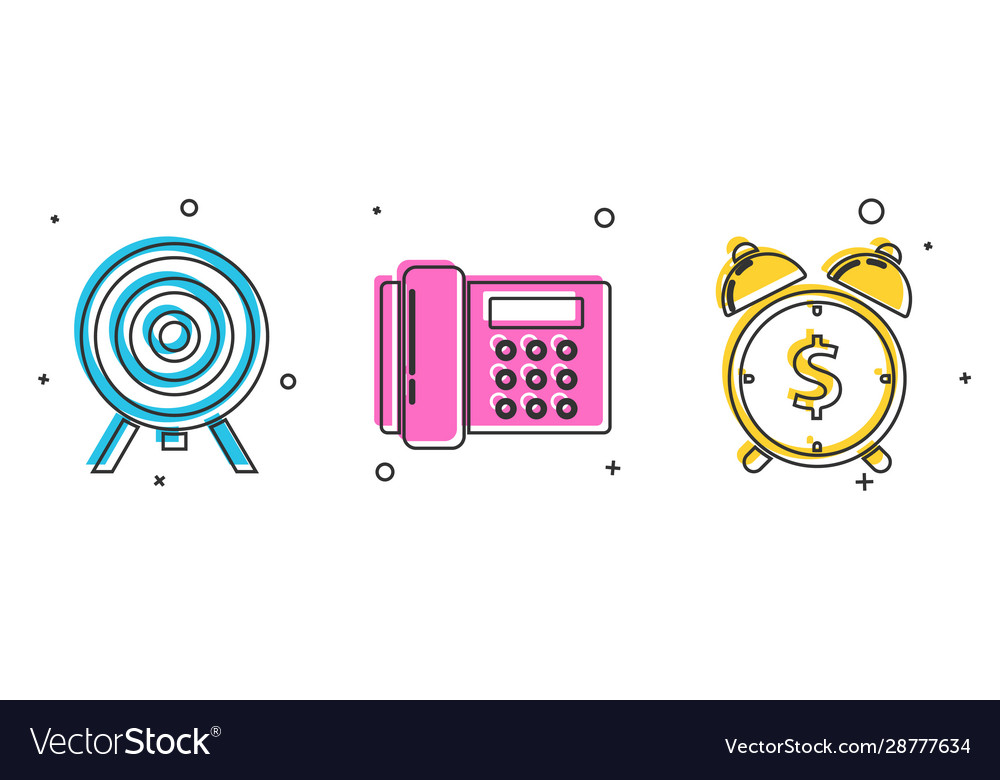 Set target telephone and alarm clock with dollar
