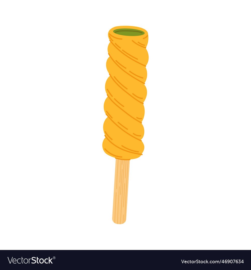 Swirly icecream yellow glazed icecream on stick Vector Image