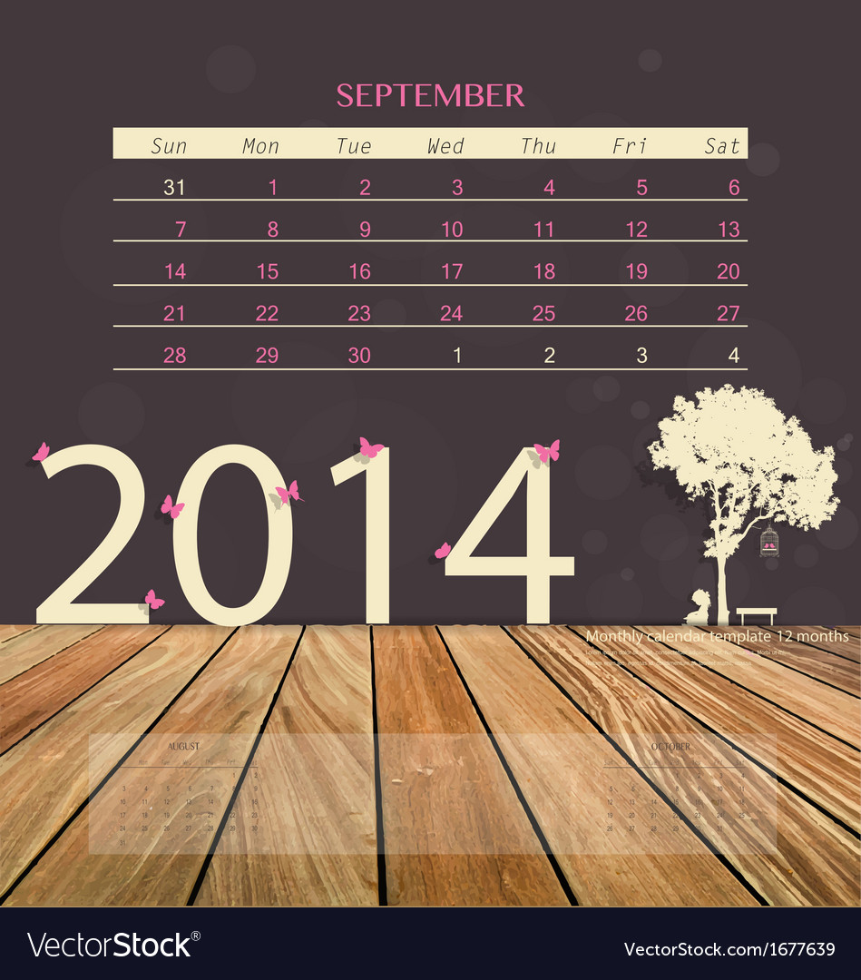 2014 calendar monthly template