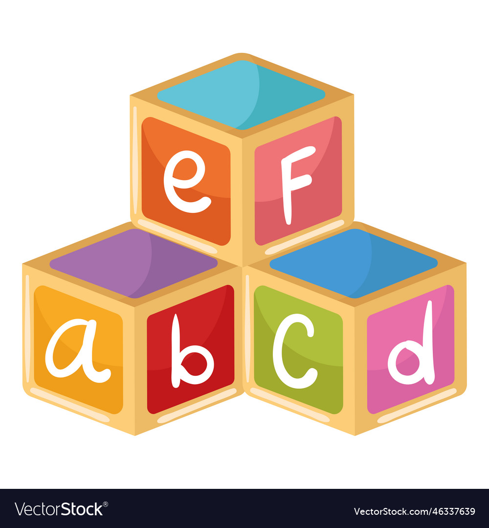 Alphabet blocks toys Royalty Free Vector Image