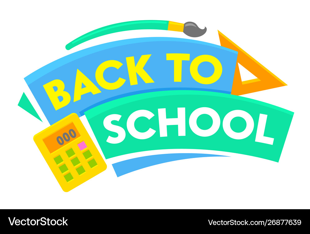 Back To School Banner With Colorful Title And Vector Image