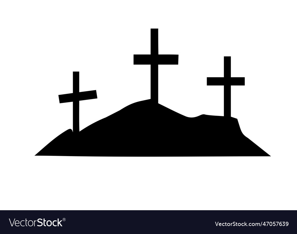 Christian cross church symbols hill image Vector Image