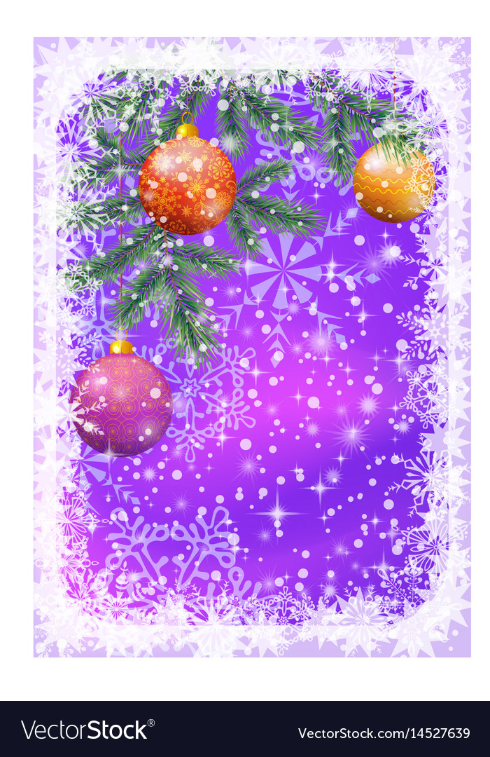 Christmas background with fir and balls