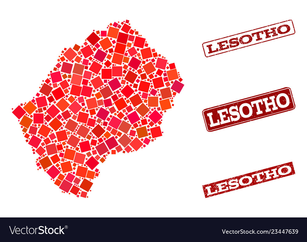 Zusammensetzung der roten Mosaikkarte lesotho