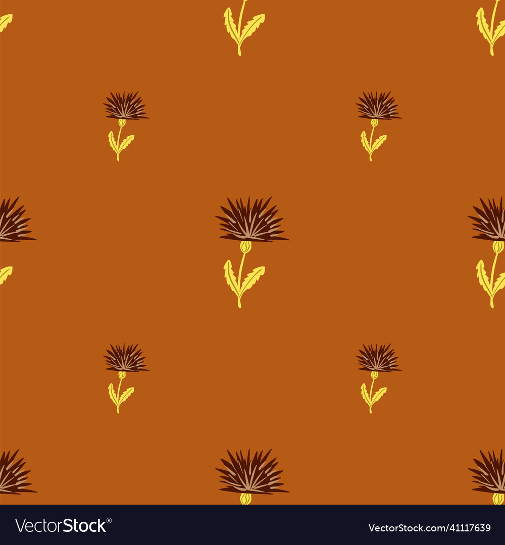 Dandelion cute seamless pattern hand drawn meadow Vector Image Dandelion cute seamless pattern hand drawn meadow