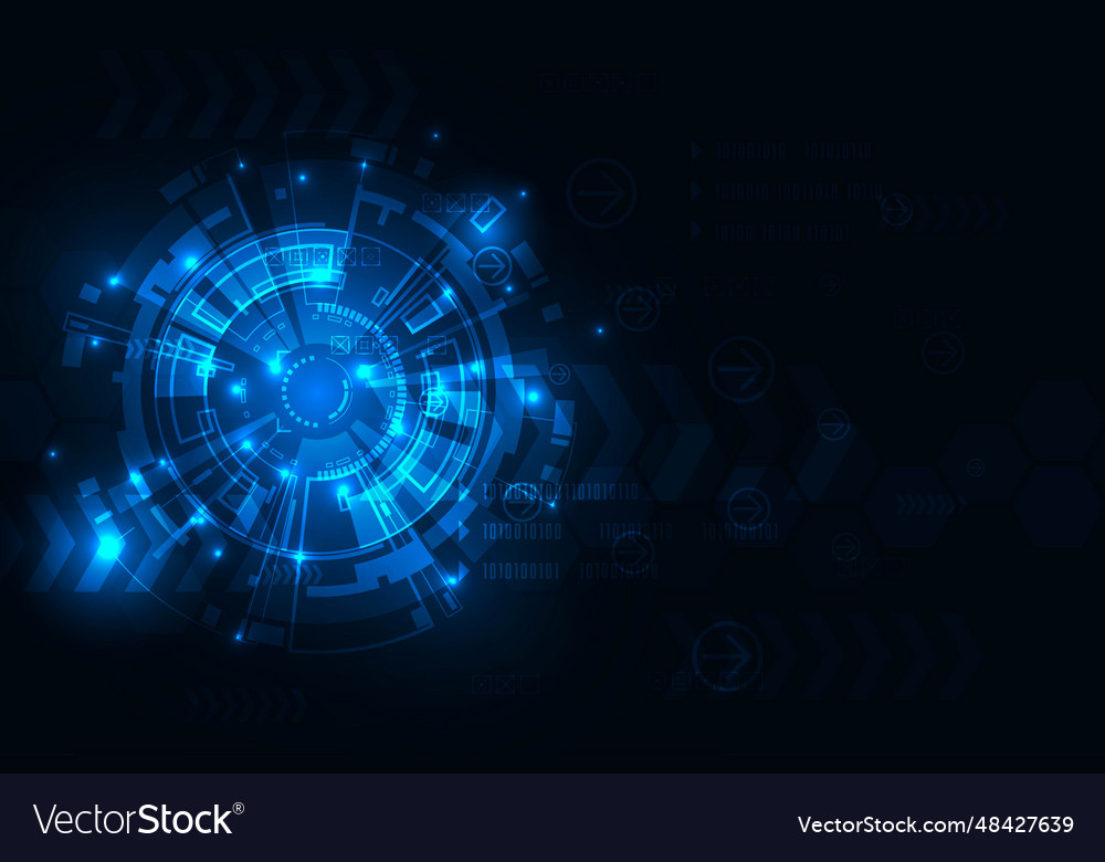 Digital hud ring technology concept abstract blue Vector Image