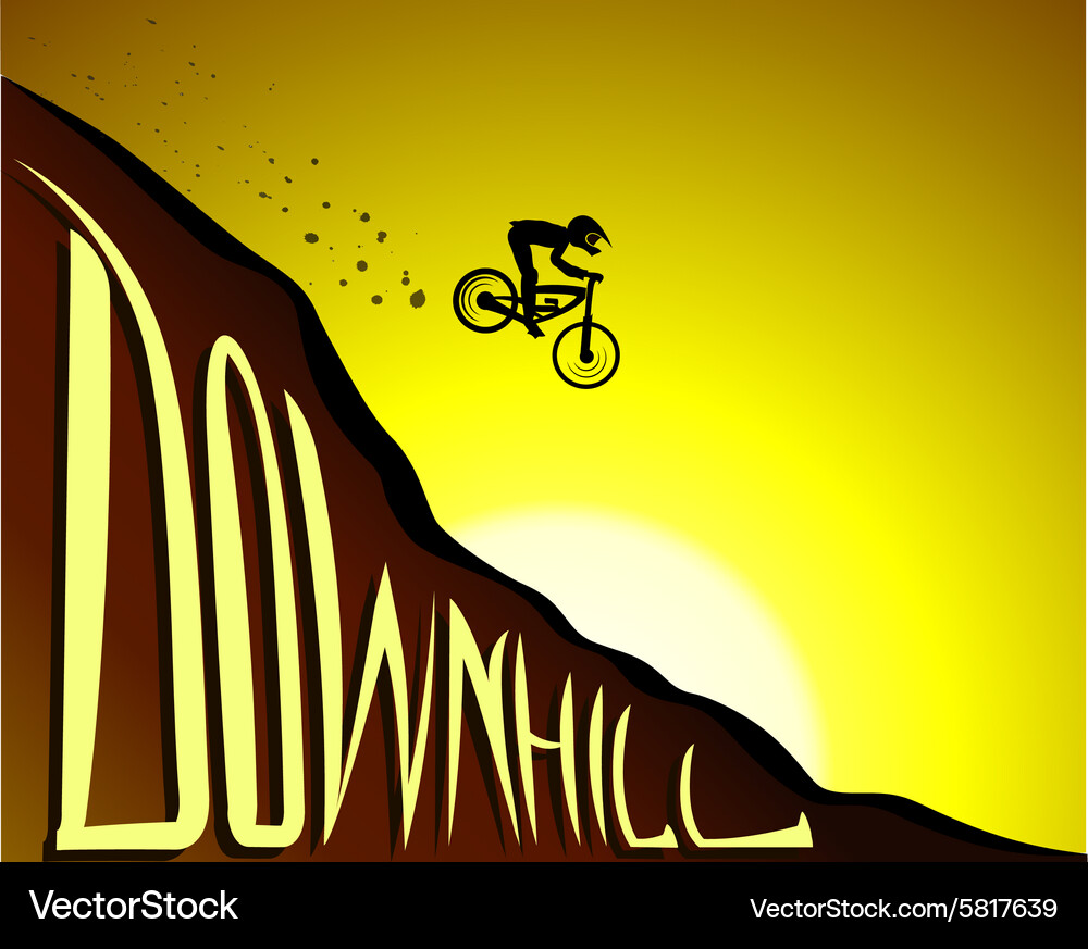 Downhill biker Royalty Free Vector Image - VectorStock