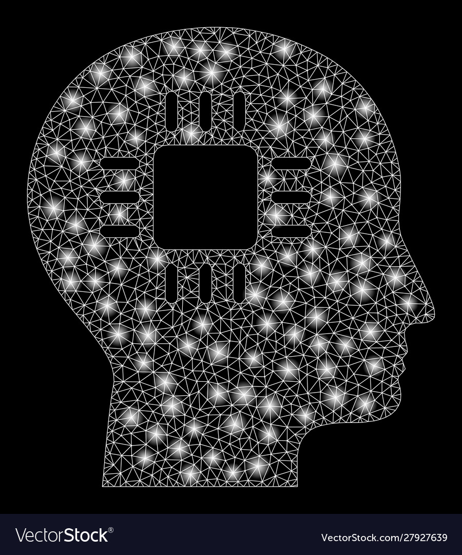 Flare mesh carcass brain processor with vector image Flare mesh carcass brain processor with