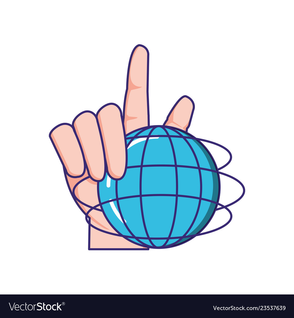 Hand with sphere planet browser