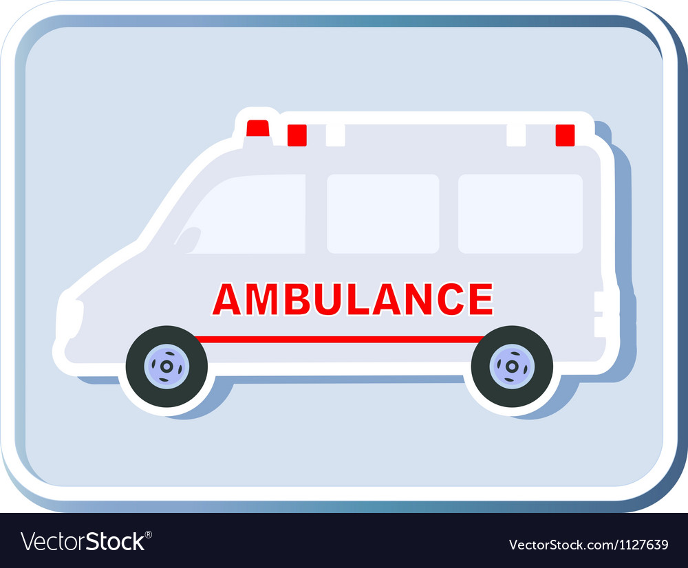 Icon with isolated ambulance Royalty Free Vector Image