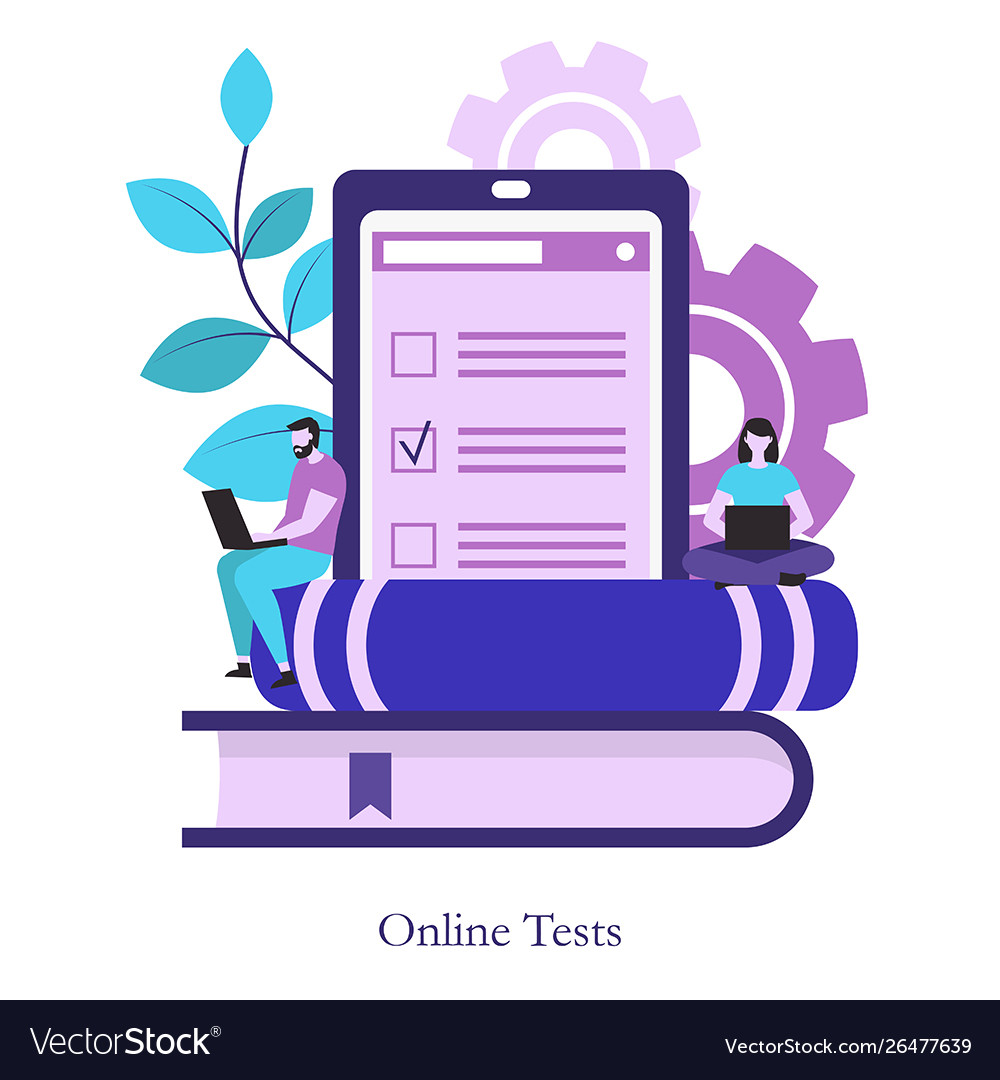 Online testing or e-learning concept vector image Online testing or e-learning concept
