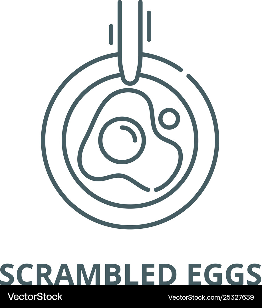 Scrambled eggs line icon linear concept Royalty Free Vector