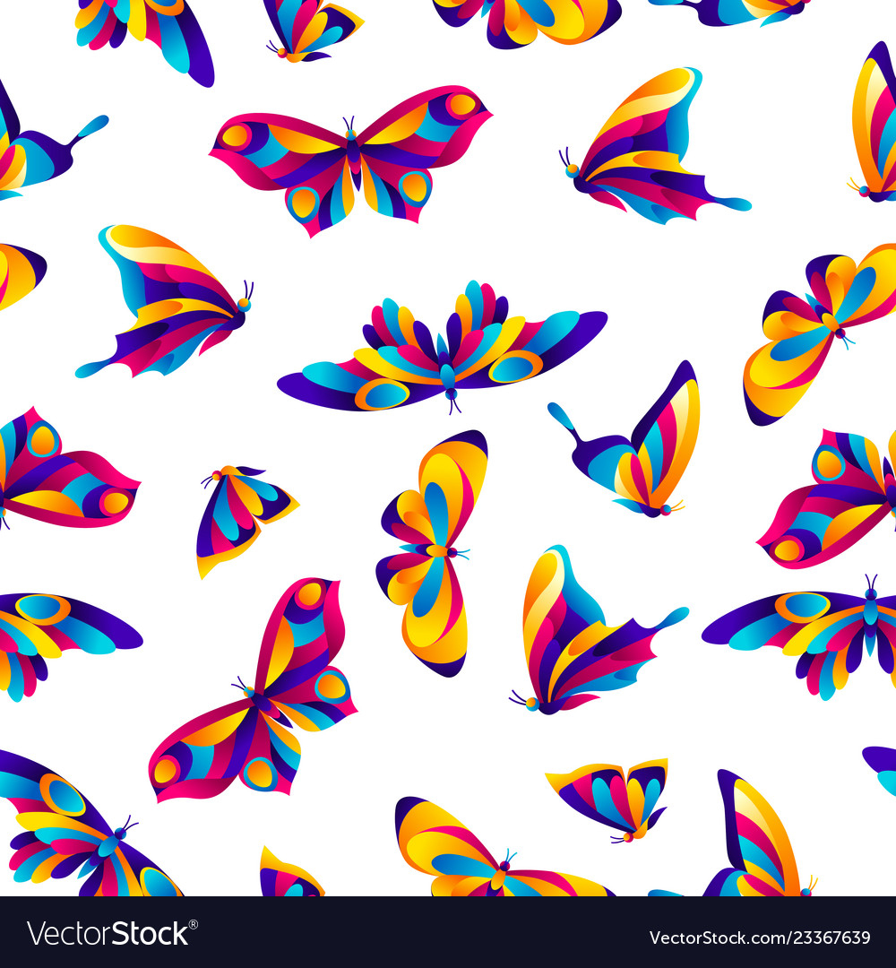 Seamless pattern with butterflies vector image Seamless pattern with butterflies