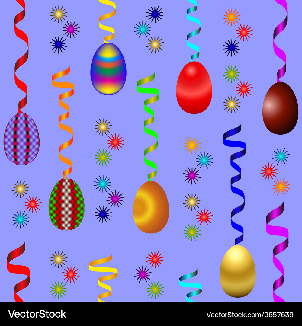 Seamless pattern with easter eggs Royalty Free Vector Image