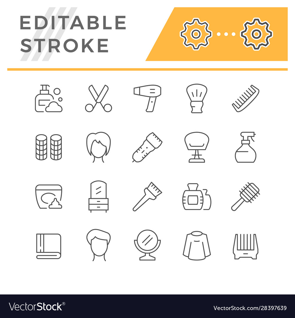 Set line icons hairdressing vector image Set line icons hairdressing