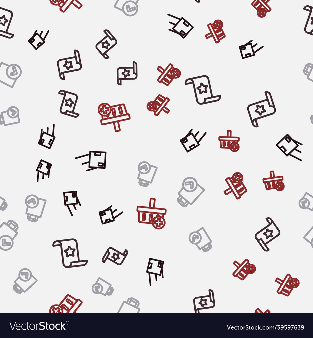 Set line location with cardboard box paper check vector image Set line location with cardboard box paper check