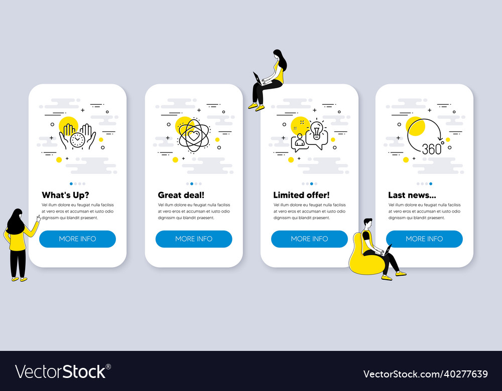 Set of science icons such as atom safe time vector image Set of science icons such as atom safe time
