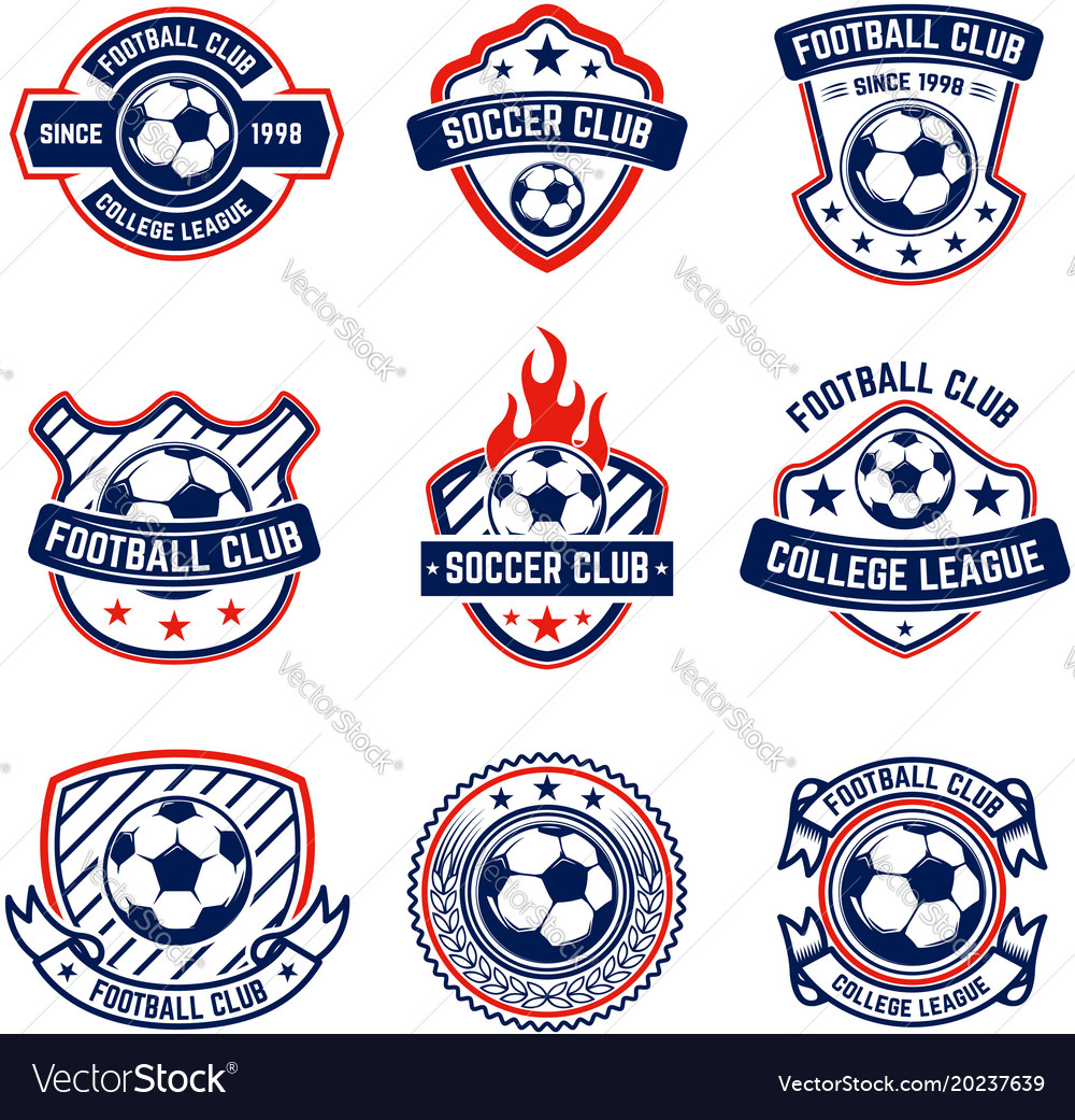 Set of soccer football emblems design element for Vector Image