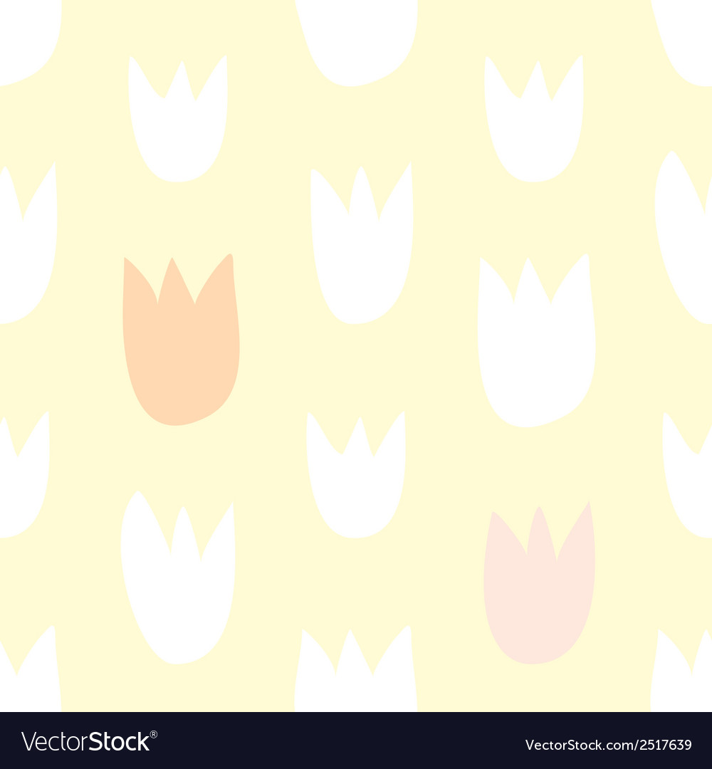 Tile floral pattern with hand drawn tulip flowers