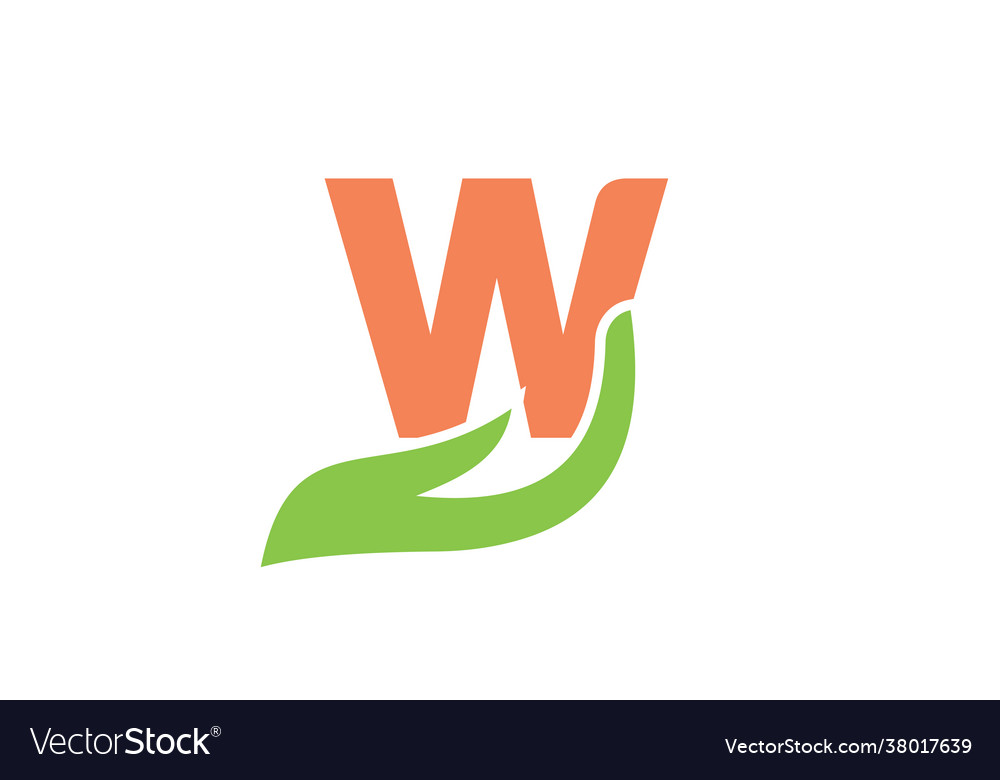 W Brief Logo mit Handkonzept Design