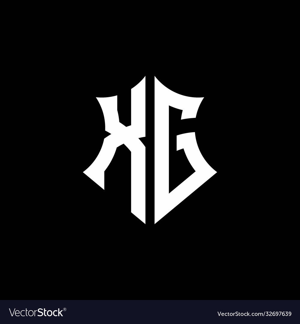 Xg monogram logo with a sharp shield style