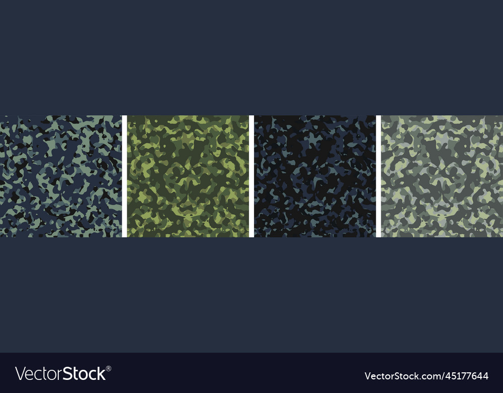 4 camouflage background set pattern design vector image 4 camouflage background set pattern design