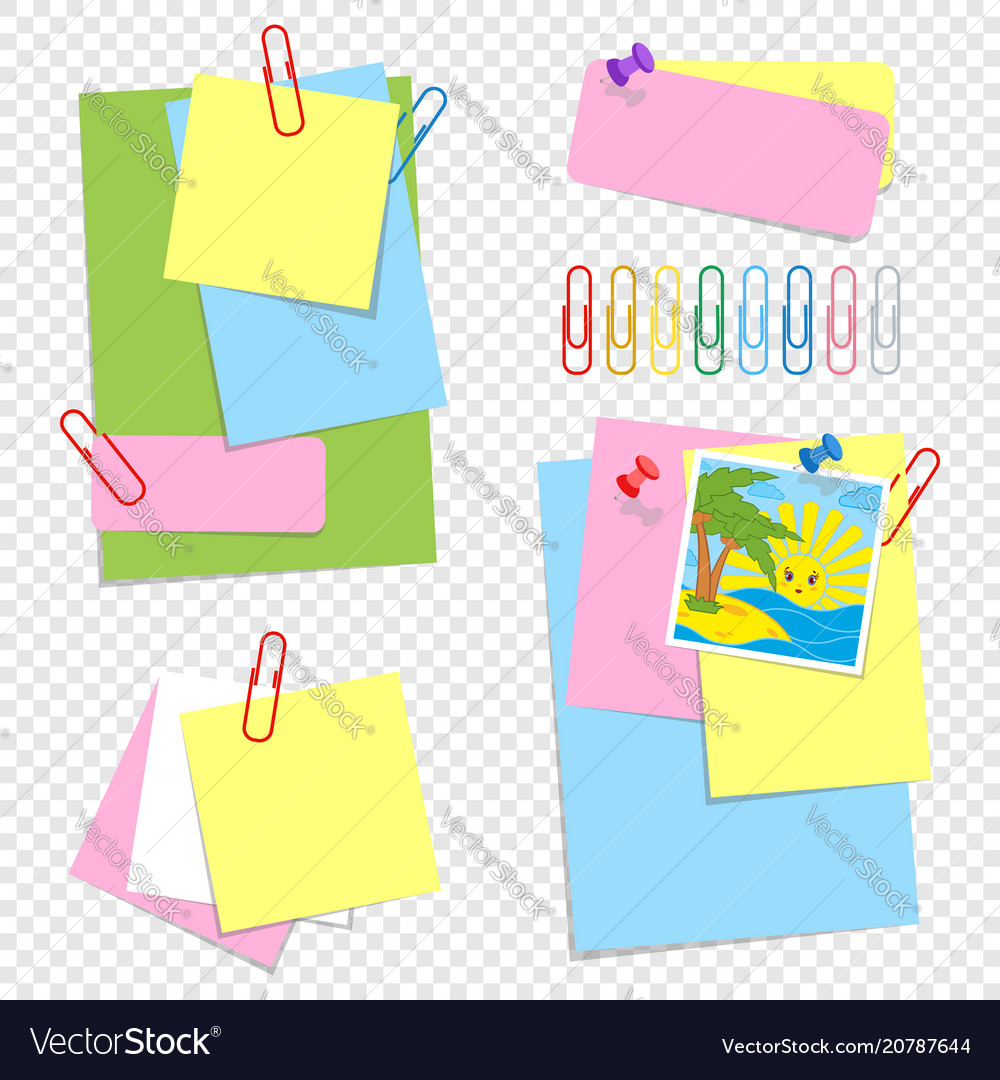 A set of colored sheets different sizes Vector Image A set of colored sheets different sizes