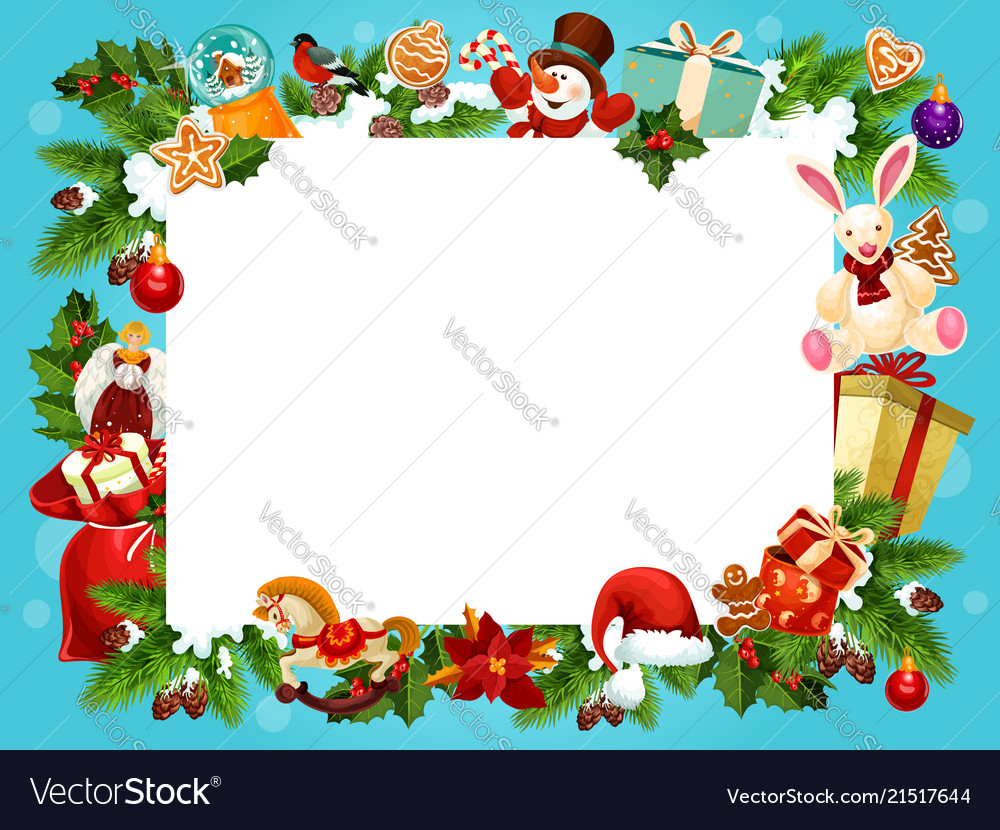 Christmas holiday frame for greeting card design Vector Image