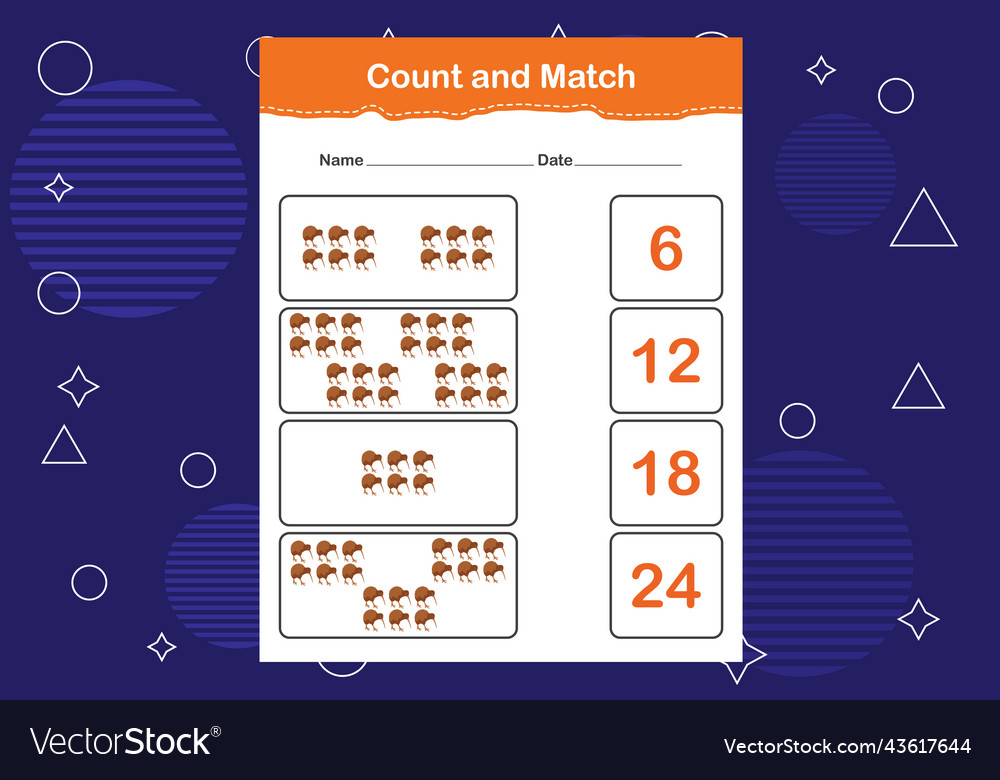 Count and match with the correct number how