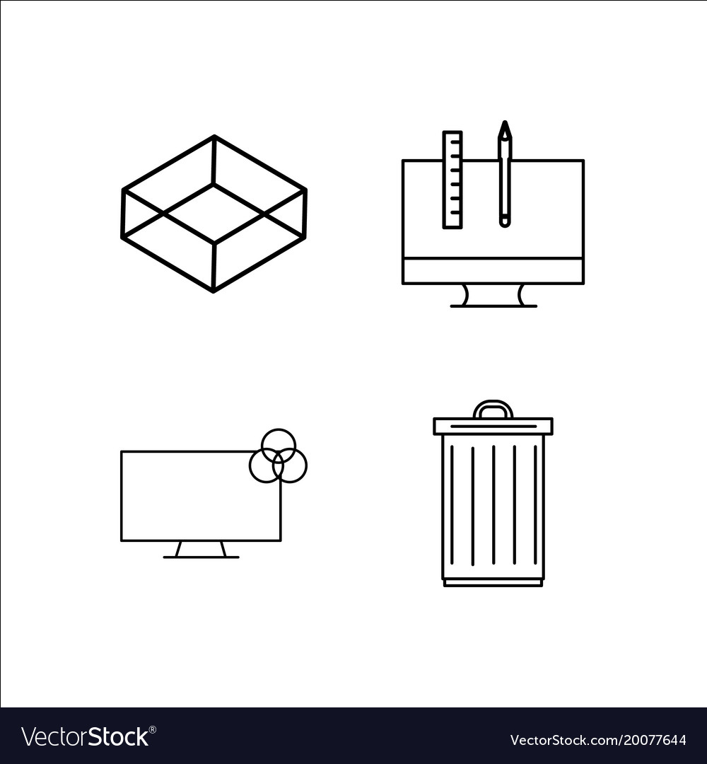Design und Studio einfache lineare Icon-Setsimple