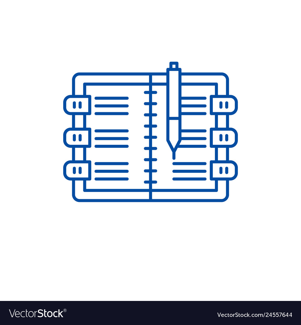 Diary line icon concept flat symbol Royalty Free Vector