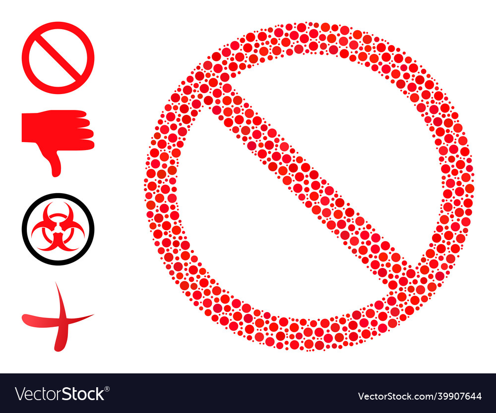 Dotted not allowed composition of rounded dots vector image Dotted not allowed composition of rounded dots