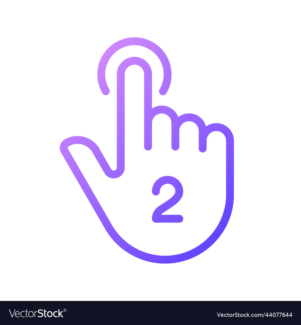 Double touch gradient linear icon vector image Double touch gradient linear icon