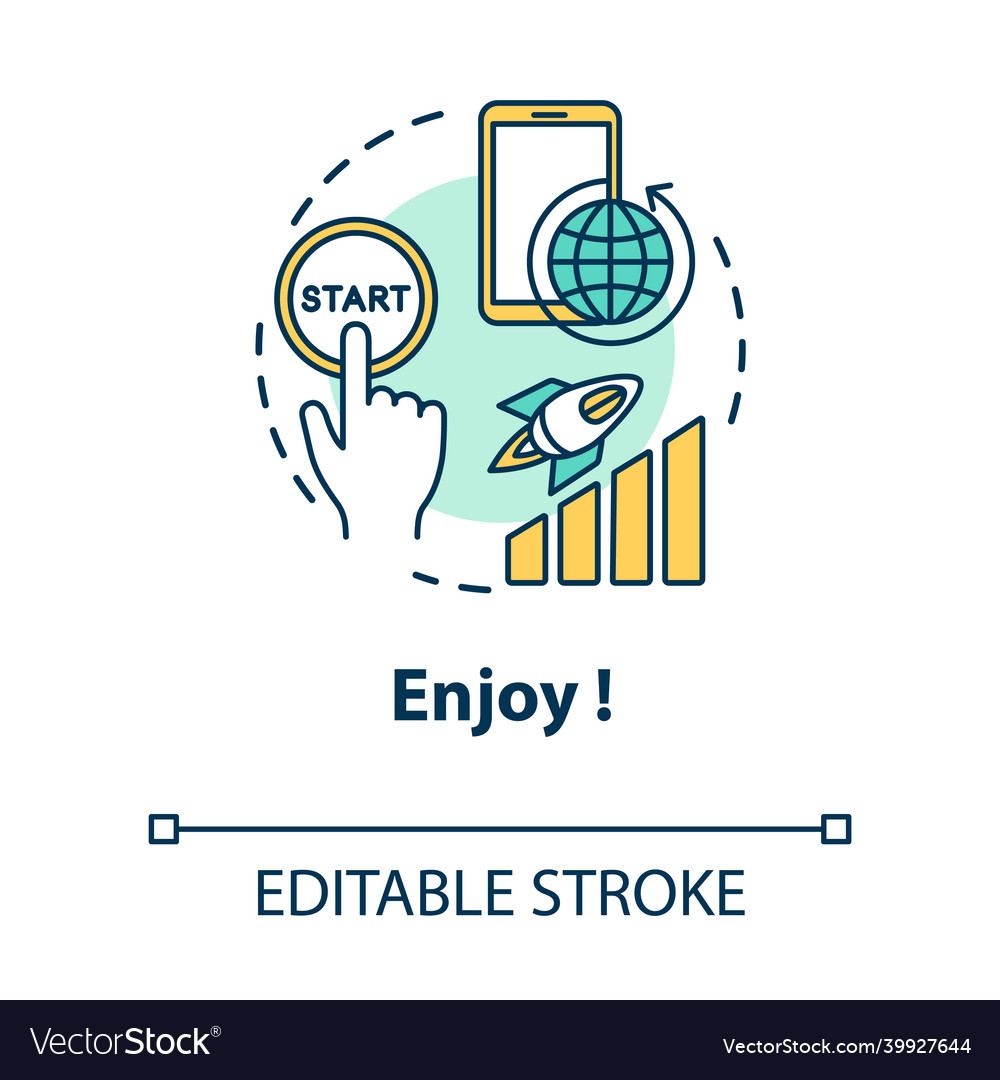 Enjoy concept icon press start button launch Vector Image