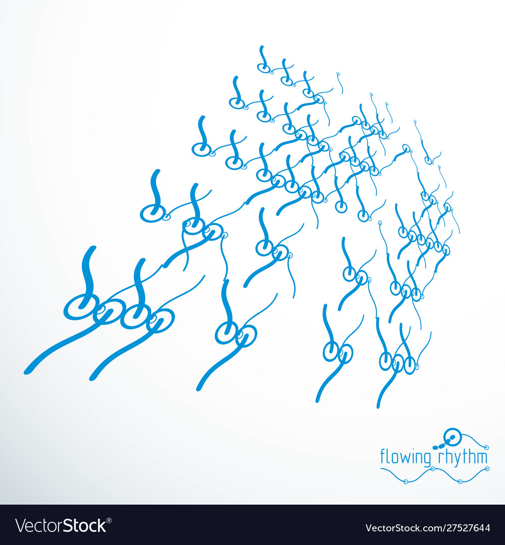 Flowing rhythm abstract wave lines background
