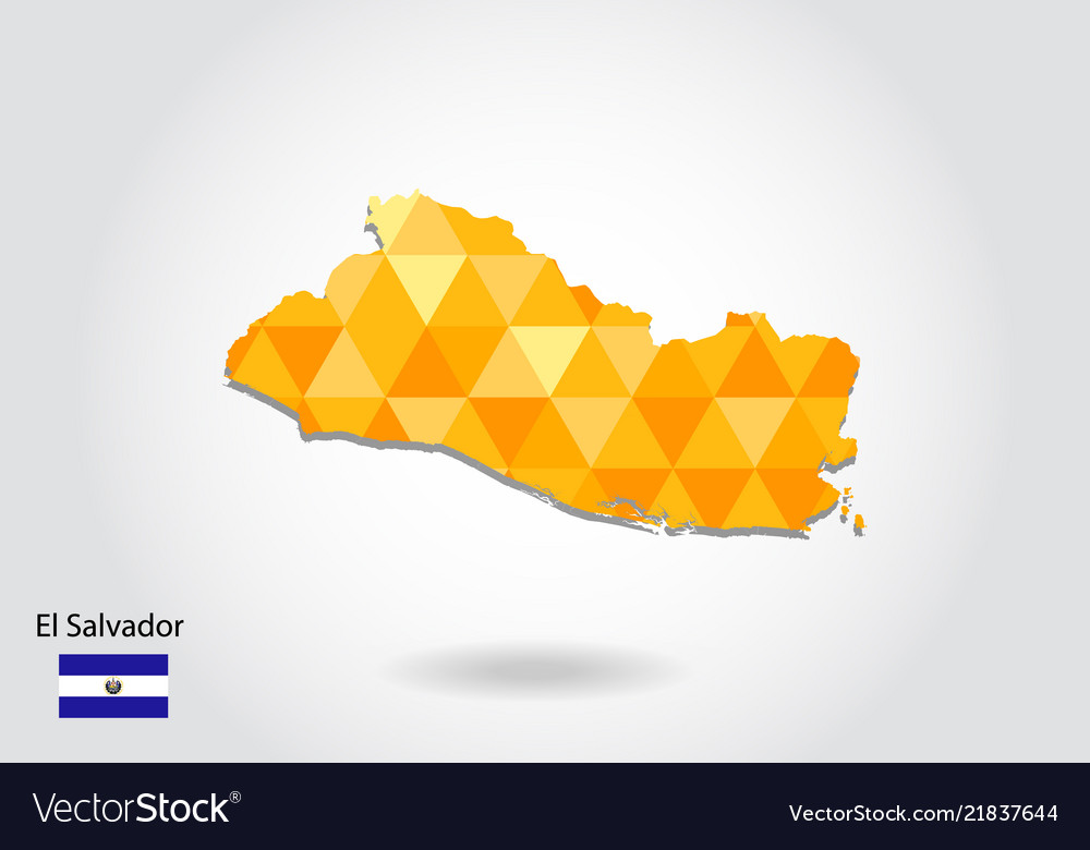 Geometric polygonal style map of el salvador low