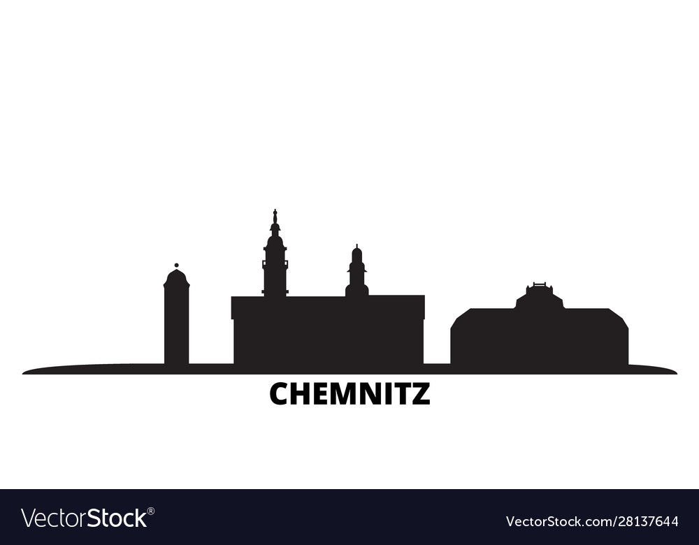 Germany chemnitz city skyline isolated