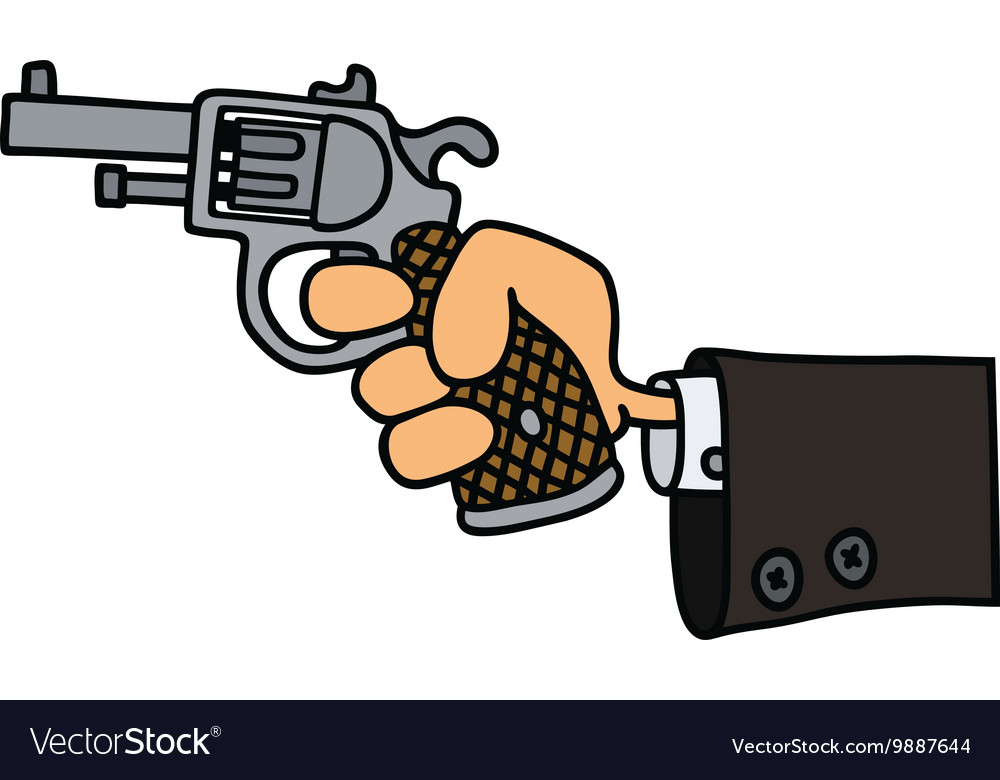 Gun in a hand Royalty Free Vector Image - VectorStock