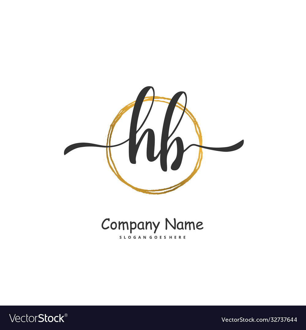 H b hb initial handwriting and signature logo