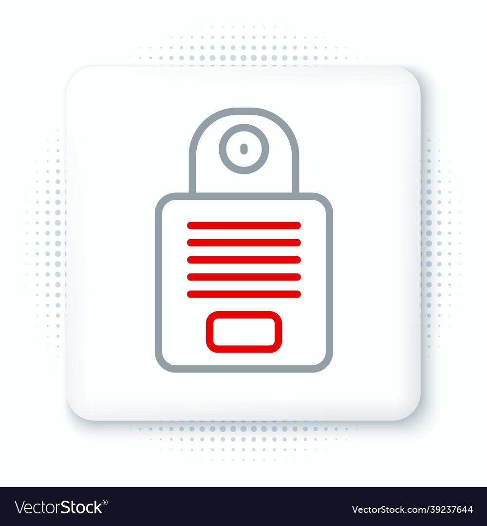 Line intercom icon isolated on white background