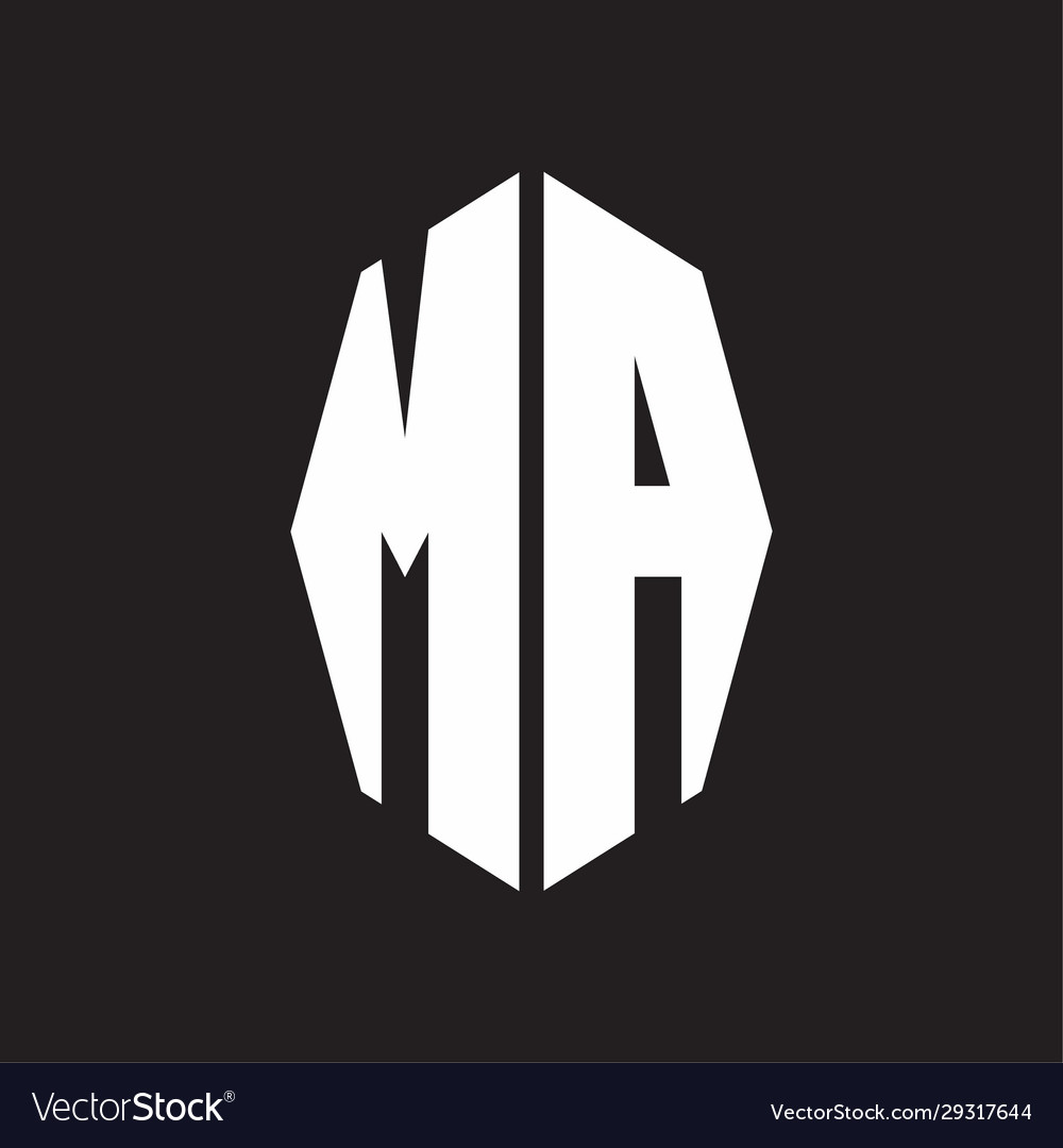 Ma logo monogram with octagonal ribbon style