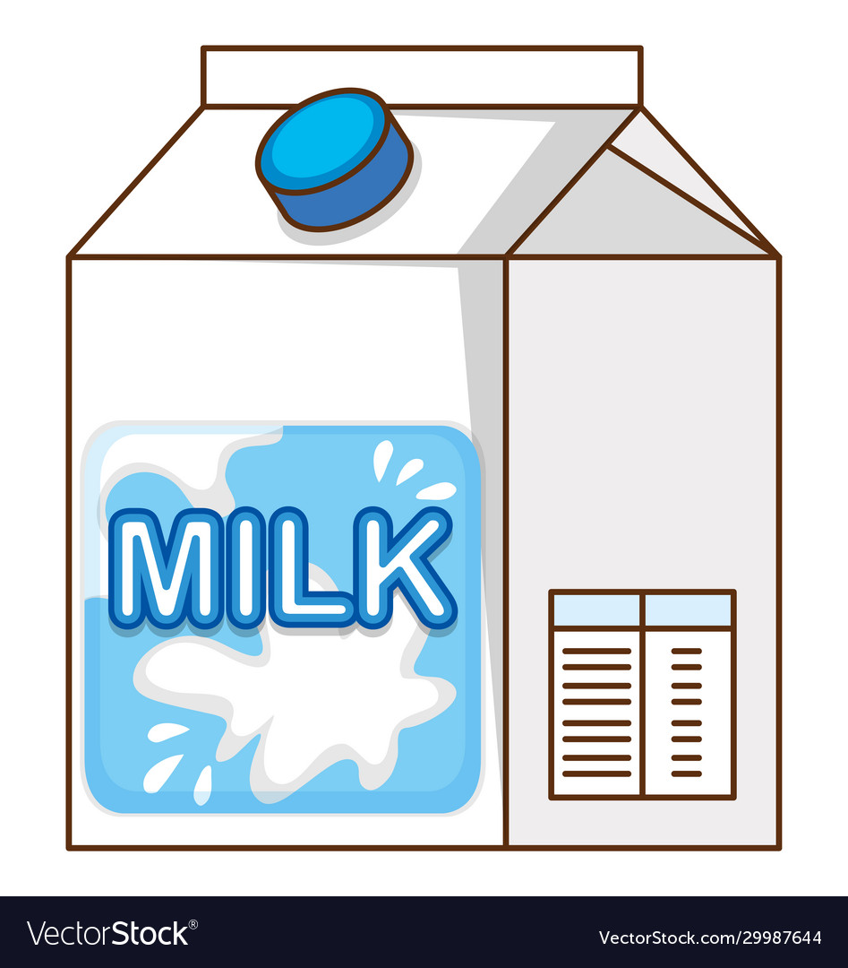 One box fresh milk on white background Royalty Free Vector