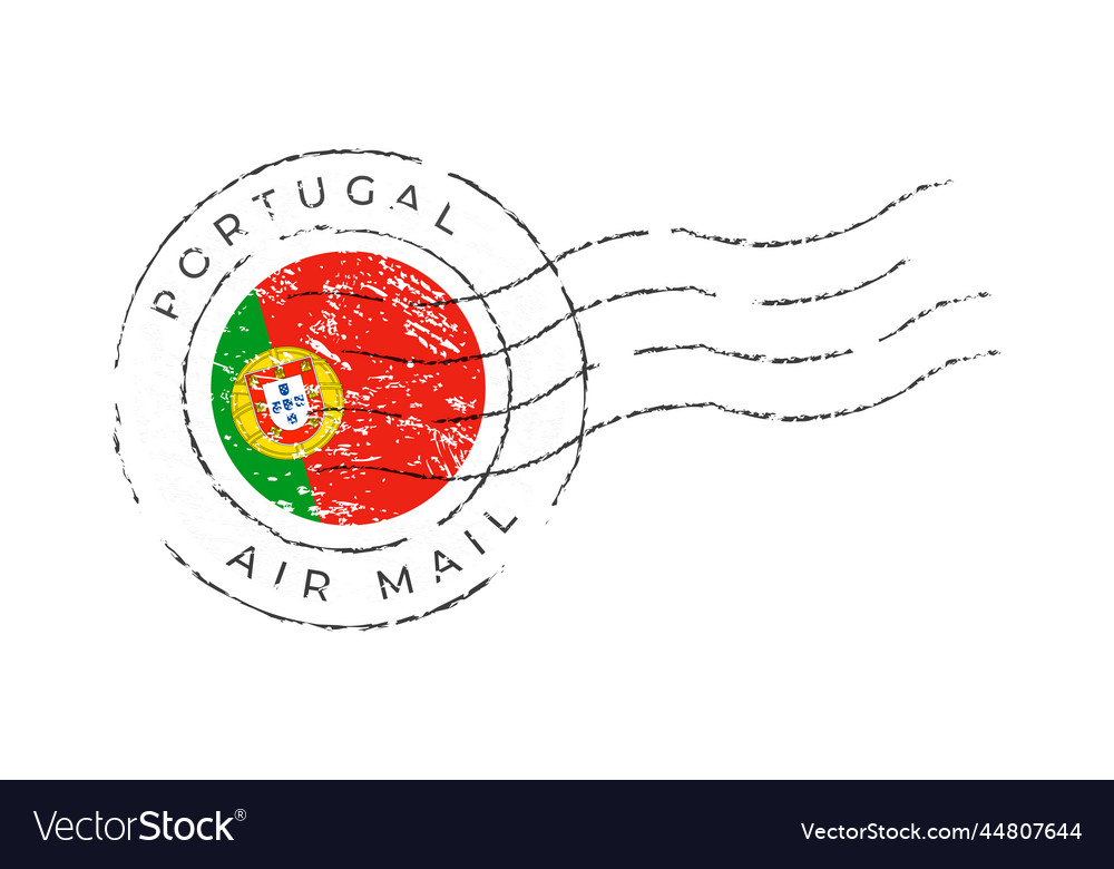 Portugal postage mark national flag postage stamp Vector Image