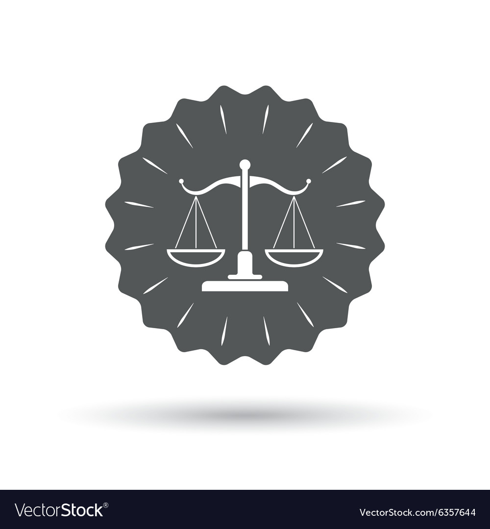 Scales of justice sign icon court law symbol Vector Image