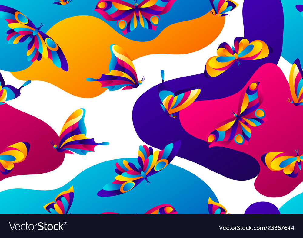 Seamless pattern with butterflies vector image Seamless pattern with butterflies