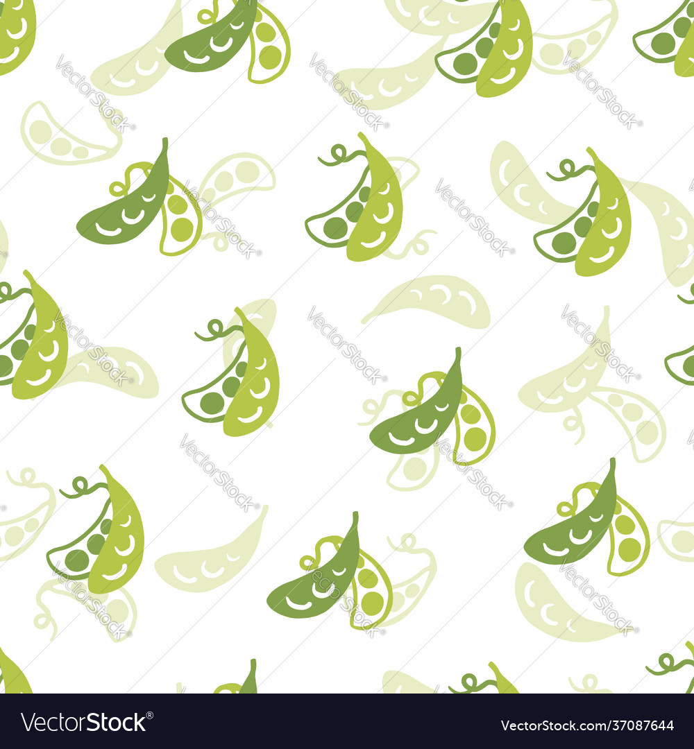 Seamless pattern with fresh soybean pods graphic